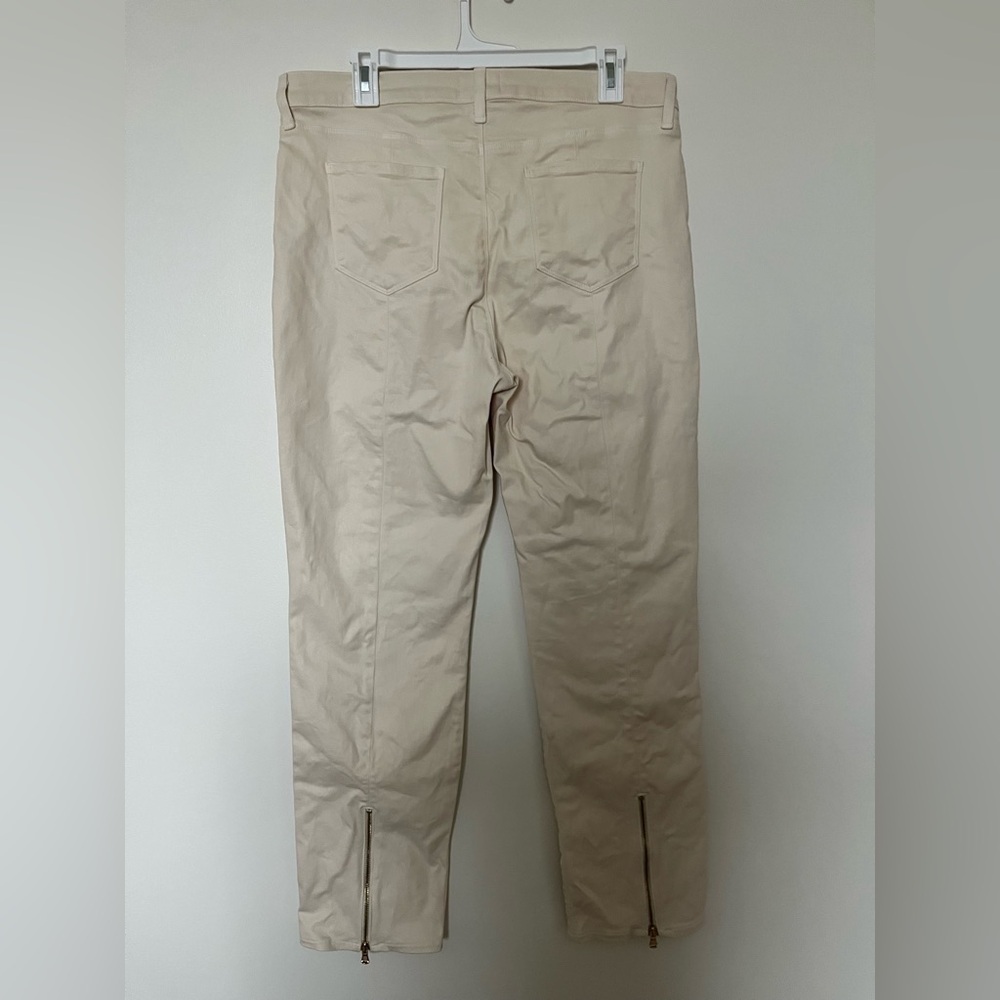 L’AGENCE Ginny High Rise Straight Leg Jeans French Vanilla coated - Picture 5 of 16